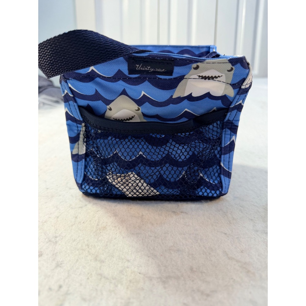 Thirty-One Littles Carry-All Caddy Blue Shark Wave Print Mini Tote Organizer